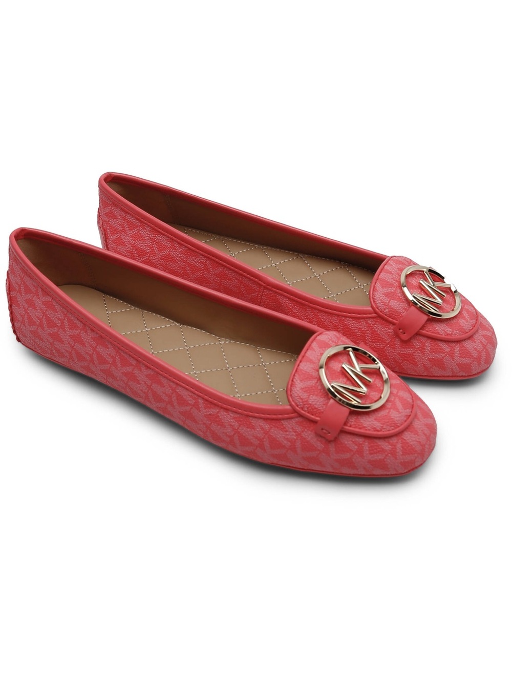 Michael Kors Logo-Embellished Women's Ballet Red Flats